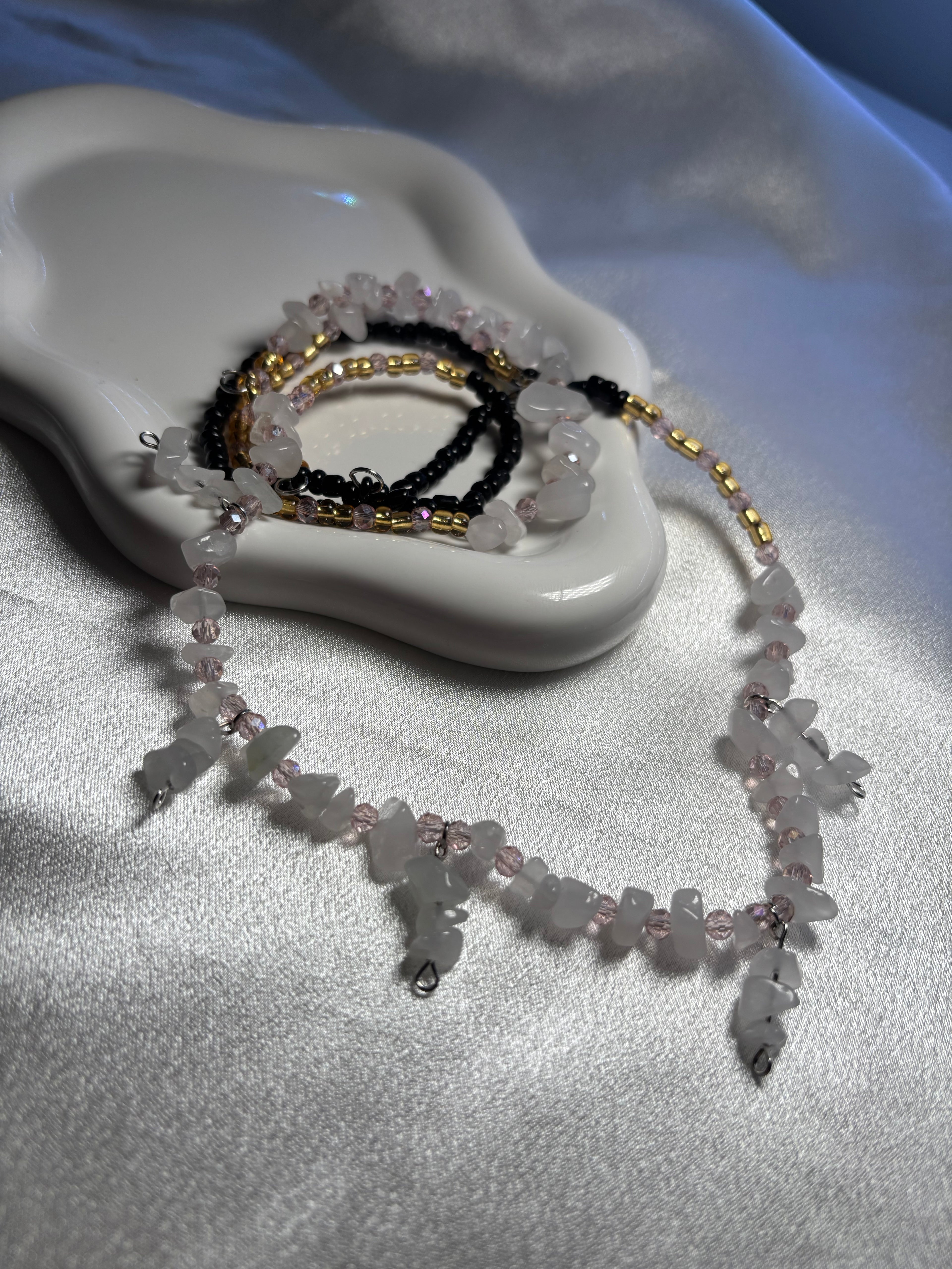 Rose Quartz Grace  Waistbeads