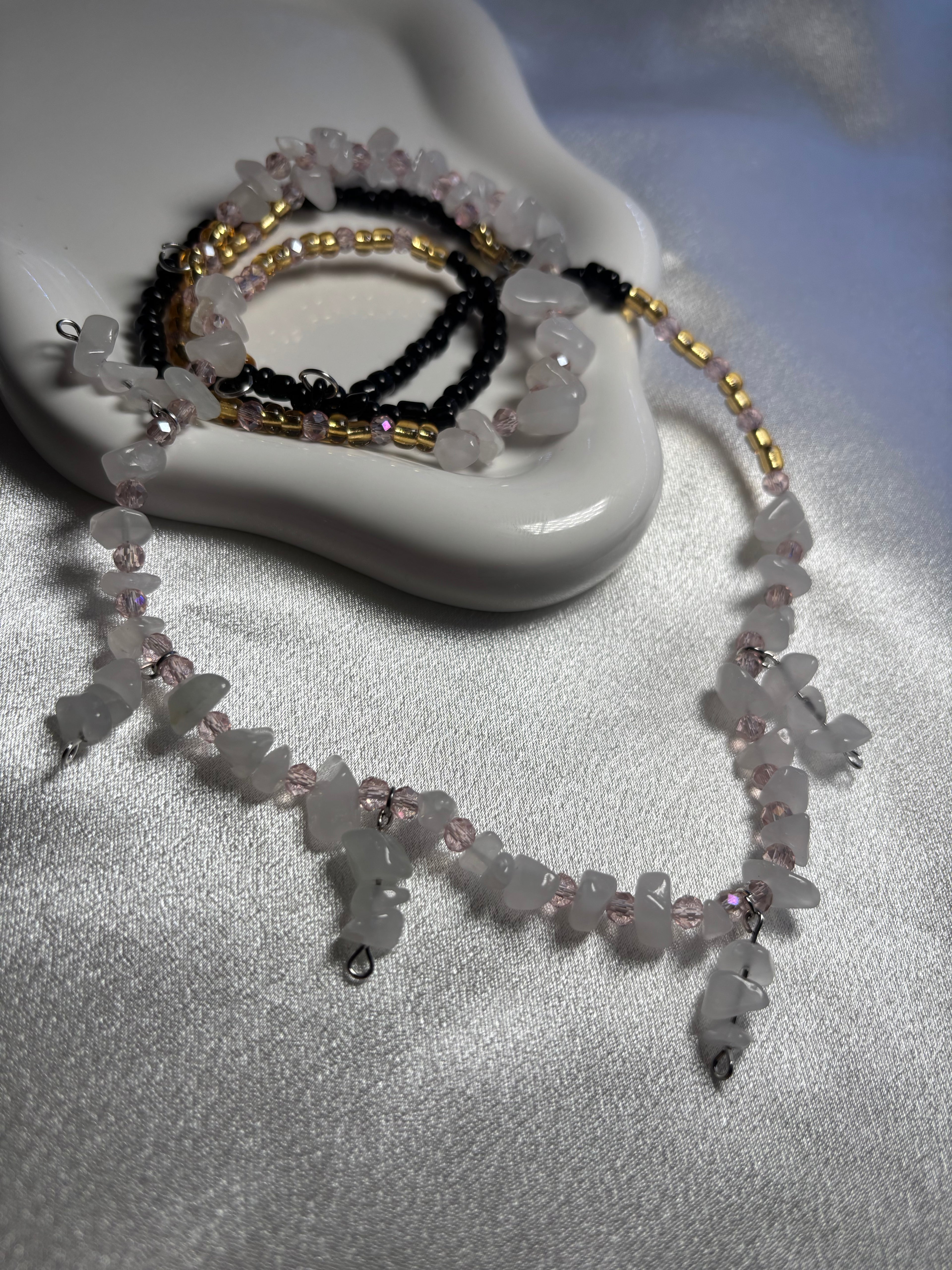 Rose Quartz Grace  Waistbeads